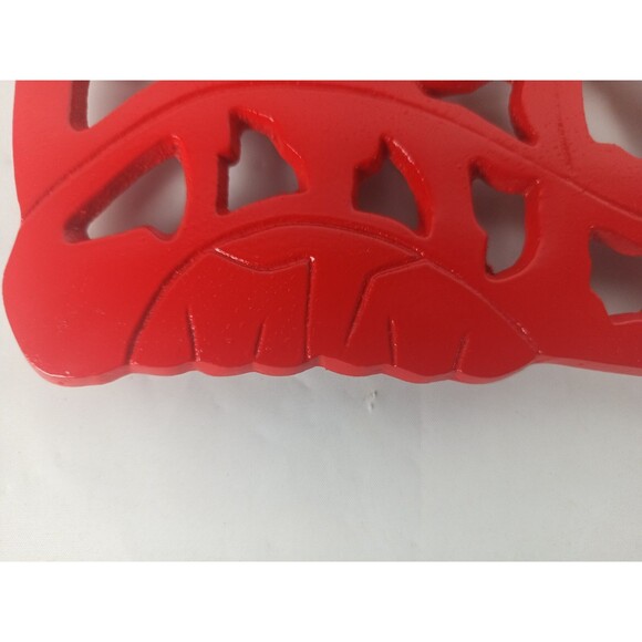 Cast Iron Red Kitty Cat Trivet Wall Hanging Wall Decor Red Enamel Wall Art - Picture 5 of 10